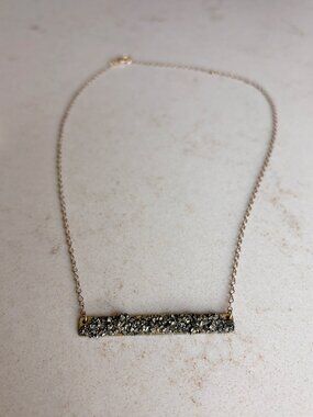 Dea Dia Pyrite Bar Necklace | Adjustable Choker